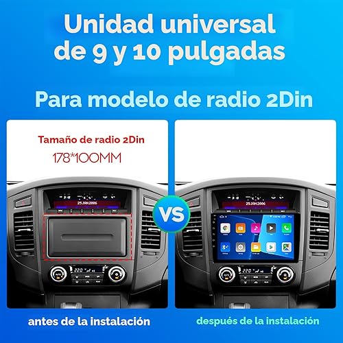 Miniatura 3 de 9 pulgadas 2+32 GB IPS pantalla táctil completa Android coche radio audio vídeo reproductor estéreo para 2Din Raido modelo con CarPlay Android Auto