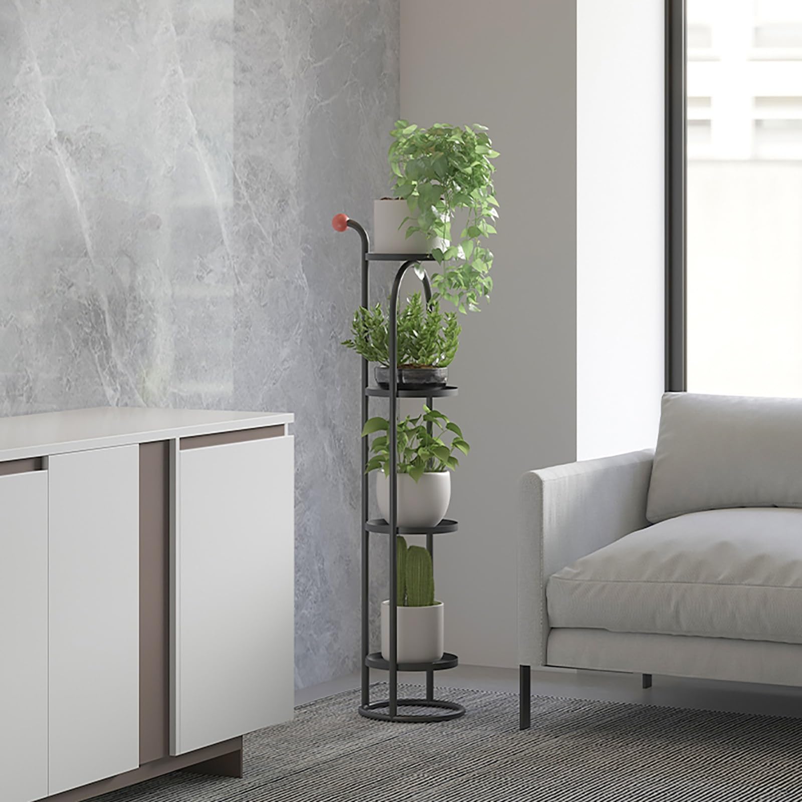 Metal Plant Stand, Tall Shelf Planter Organizer, Tiered Corner Multiple Flower Pot Holder, Plant Rack for Patio Living Room Garden(Black)