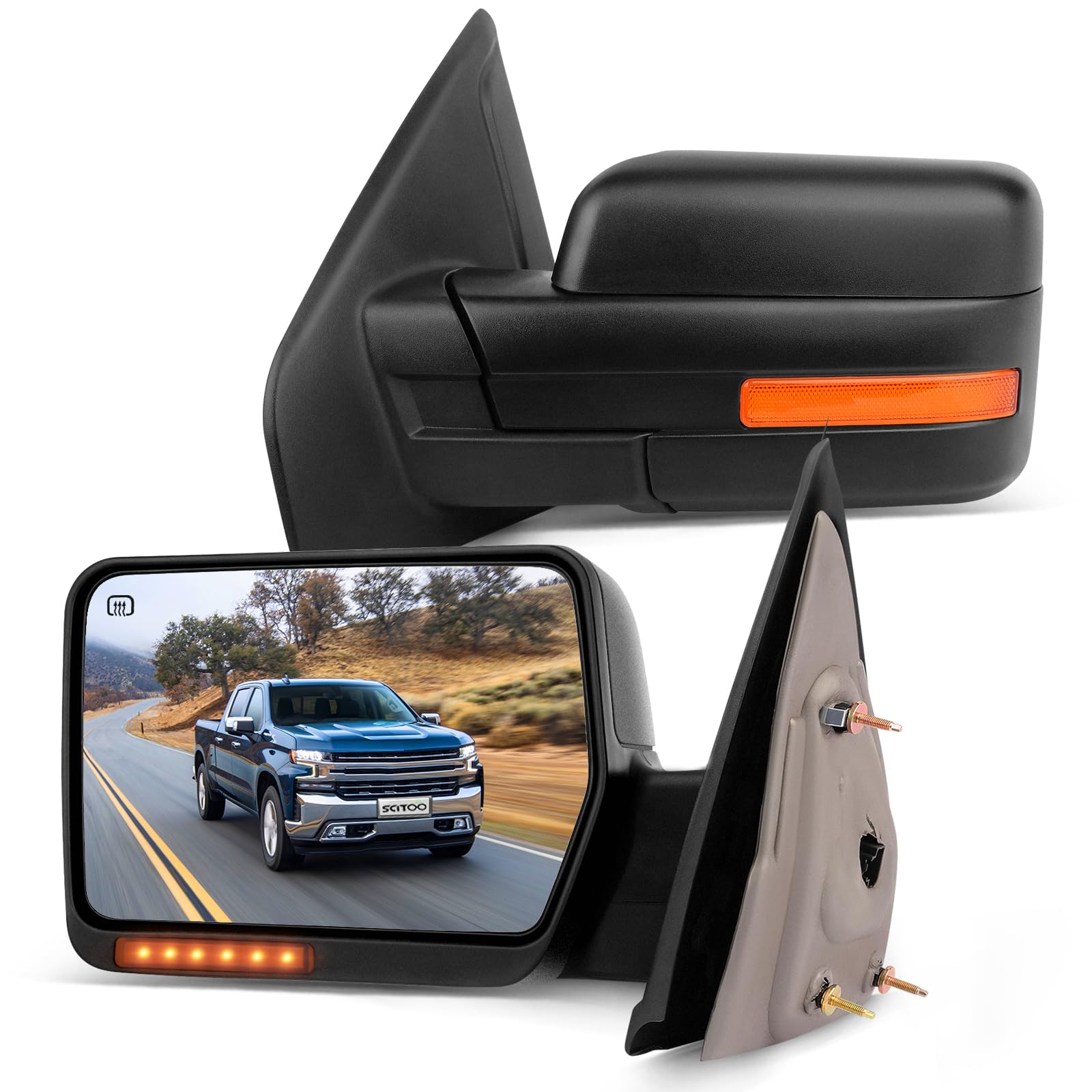 SCITOO Towing Mirrors for 2007-2014 For Ford For F-150 Series Truck Pickup