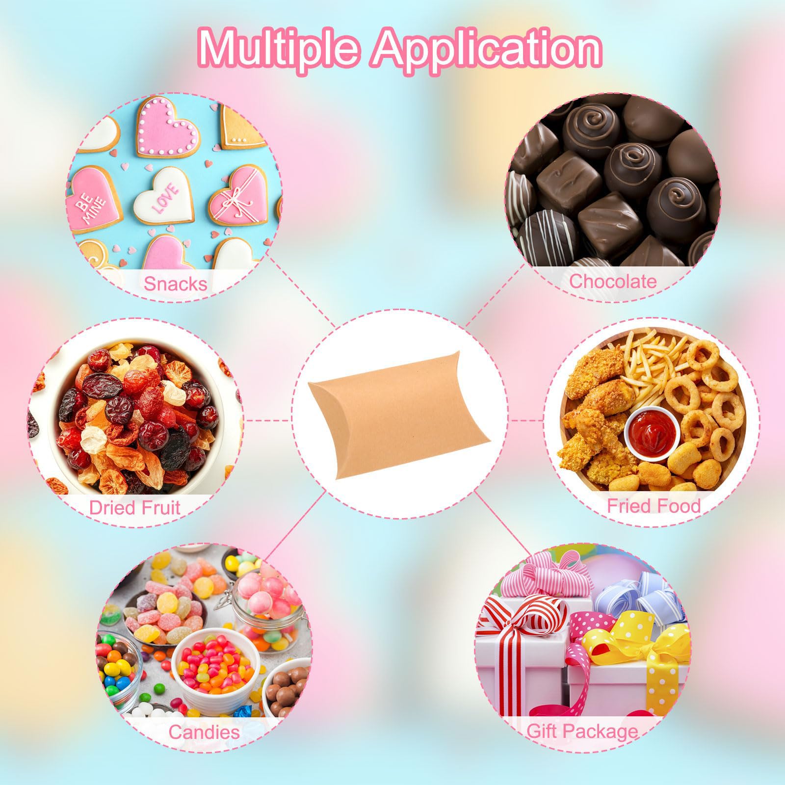 100 pudełek prezentowych, vintage brązowe pudełko z papieru kraft, świąteczne pudełko na cukierki ślubne, małe pudełko prezentowe w kształcie poduszki ze 100 sznurkami konopnymi