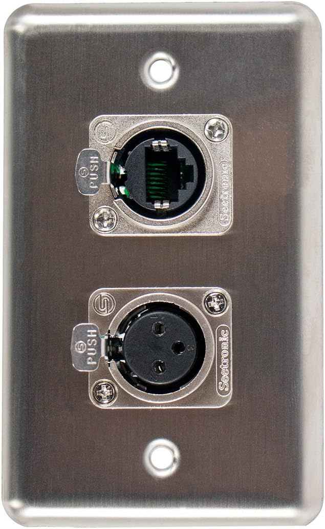 Elite Core Duplex Wall Plate w/1 Tactical Ethernet and 1 XLR Female Connections D-2-1E1XF