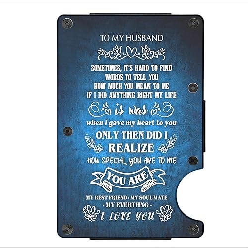 Miniatura 3 de MIKENCO Personalized To My Husband Wallet Husband Slim Pocket Wallet Gifts From Wife Dad Birthday Gift, Wallet Card For Husband, My Husband My Life