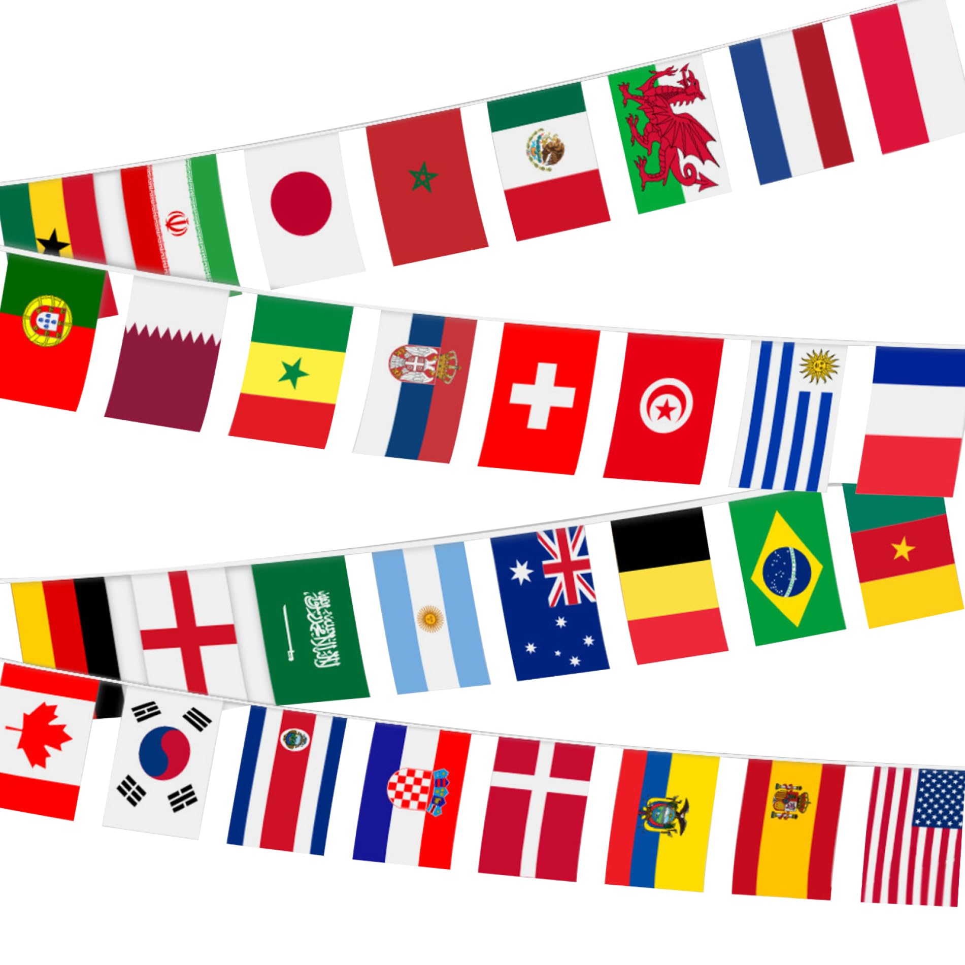 Banderas internacionales de 190 pies y 200 países para decoración global