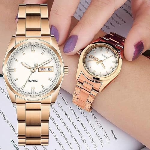 Miniatura 4 de carlien Relojes de lujo para mujer, calendario impermeable luminoso, reloj de pulsera de cuarzo para mujer