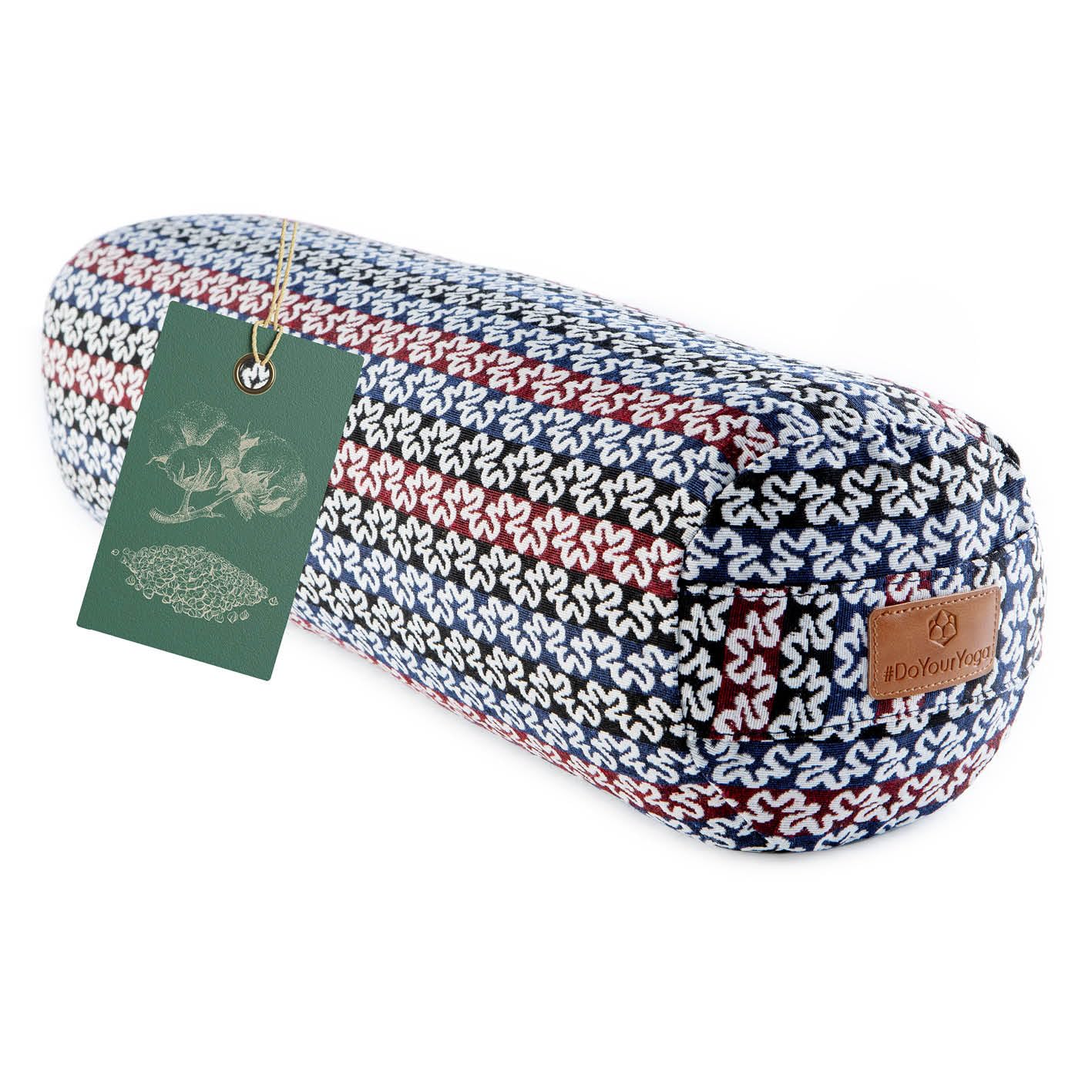 Bolster Yoga Rodillo Krishna Yin Yoga 68 x 22 cm Relleno Espelta Orgánica Cubierta Algodón Lavable Cojín Zafu Yoga Rodilla Rulo Pilates