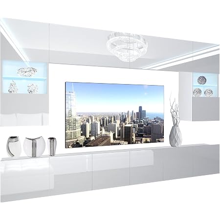 BELINI Wohnwand Mit LED-Beleuchtung - Moderne Schrankwand TV-Möbel