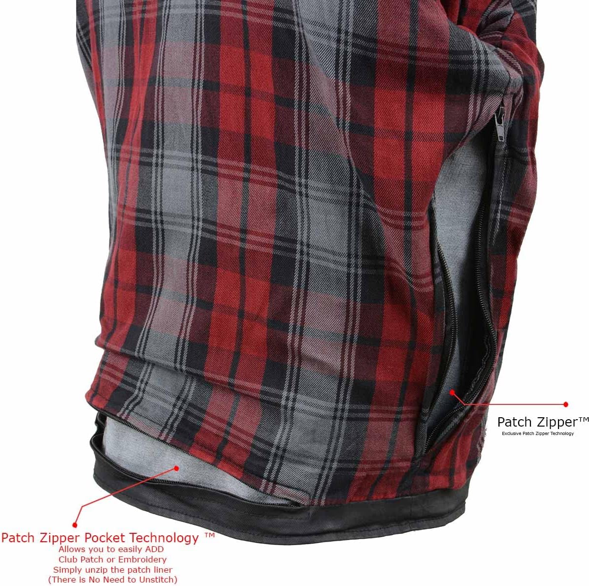 Milwaukee Leather MDM1020 Men's Black Classic 'Waxed' Motorcycle Denim Jacket with Armor - Image 7