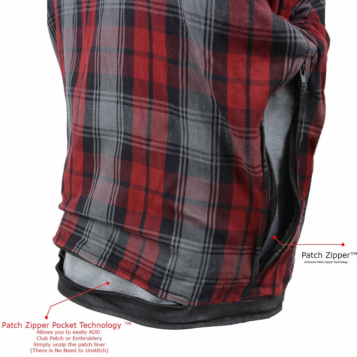 Milwaukee Leather Męska kurtka dżinsowa MDM1020 Armored Black Woskowany dżins, XXL, Czarny, XXL