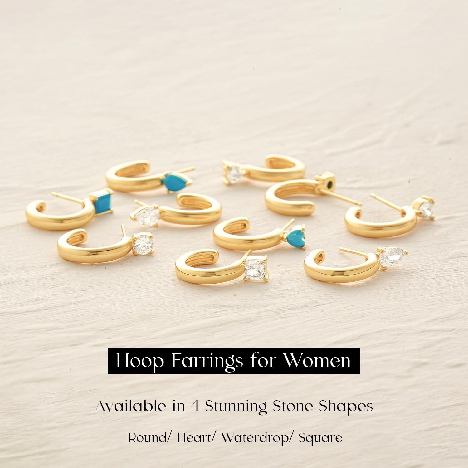 MYEARS Gold Hoop Earrings for Women Open 14K Small Simple Hypoallergenic Lightweight Everyday Illusion Jewelry - Image 6