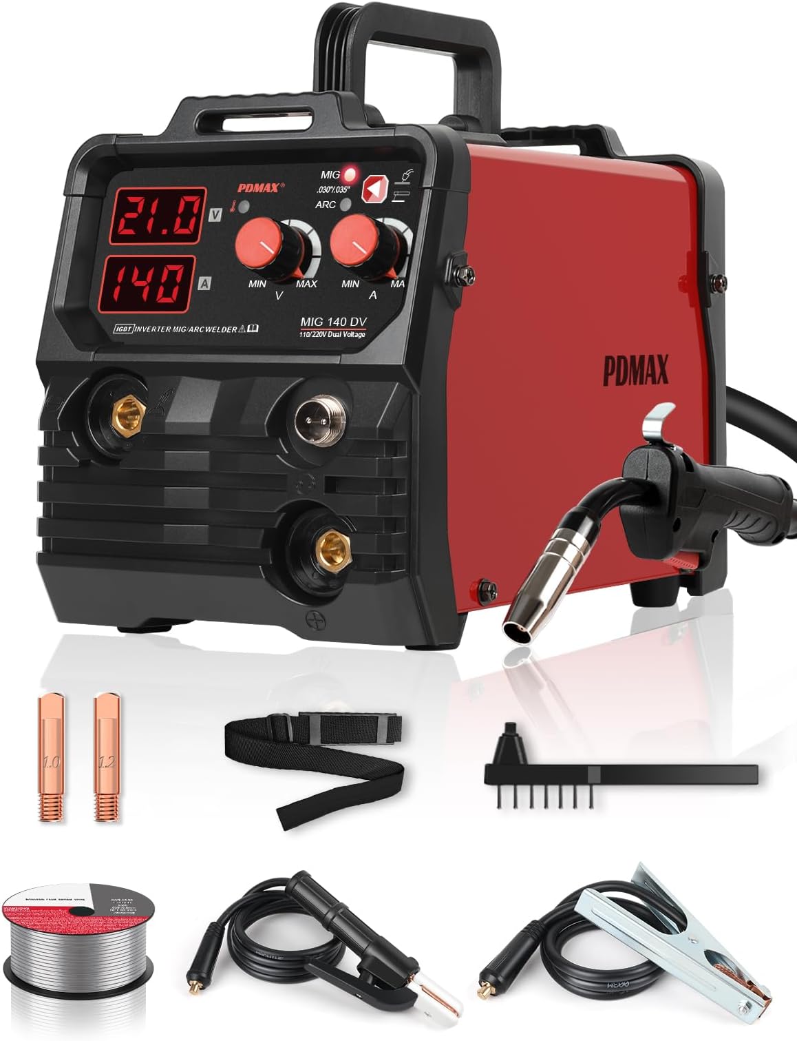 Portable MIG Welder 120A – 110V Flux Core Welding Machine, IGBT Inverter, Gasless Handheld Welder