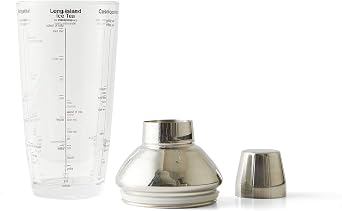 Houdini 24oz Glass Cocktail Shaker, Includes Six Recipes