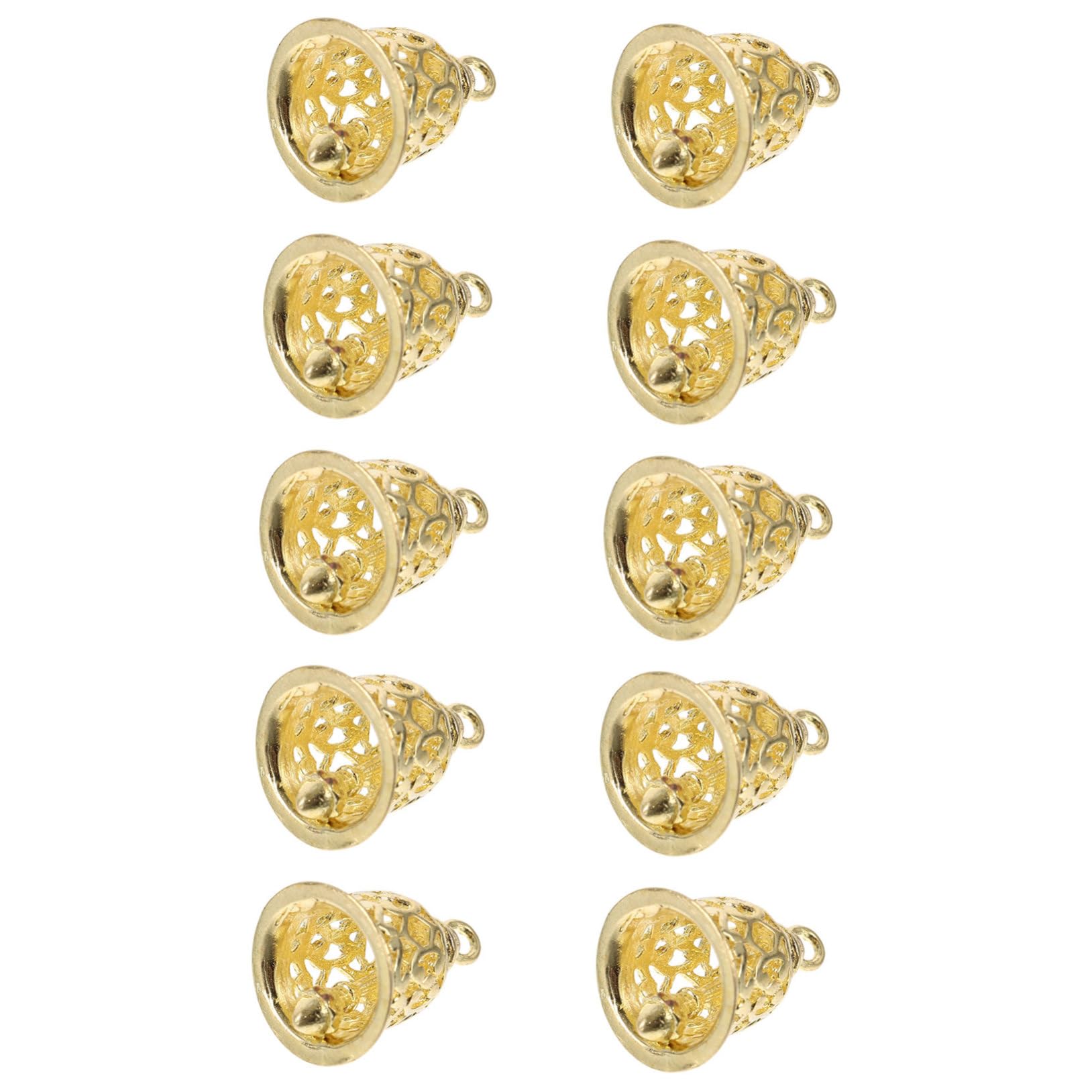 50pezzi Campane Decorative Ottone per Accessori Fai da Te e Decorazioni Campanelle Hollowed-out per Borse e Gioielli Colore