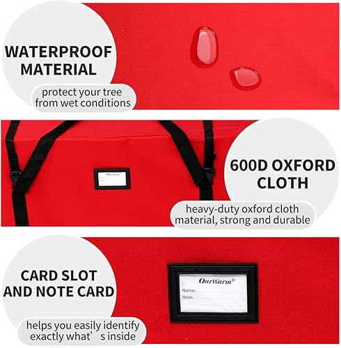 Vista 16 de AerWo Bolsa de almacenamiento para árbol de Navidad de 7.5 pulgadas, caja de almacenamiento extra grande para árboles artificiales de hasta 7.5 Verde