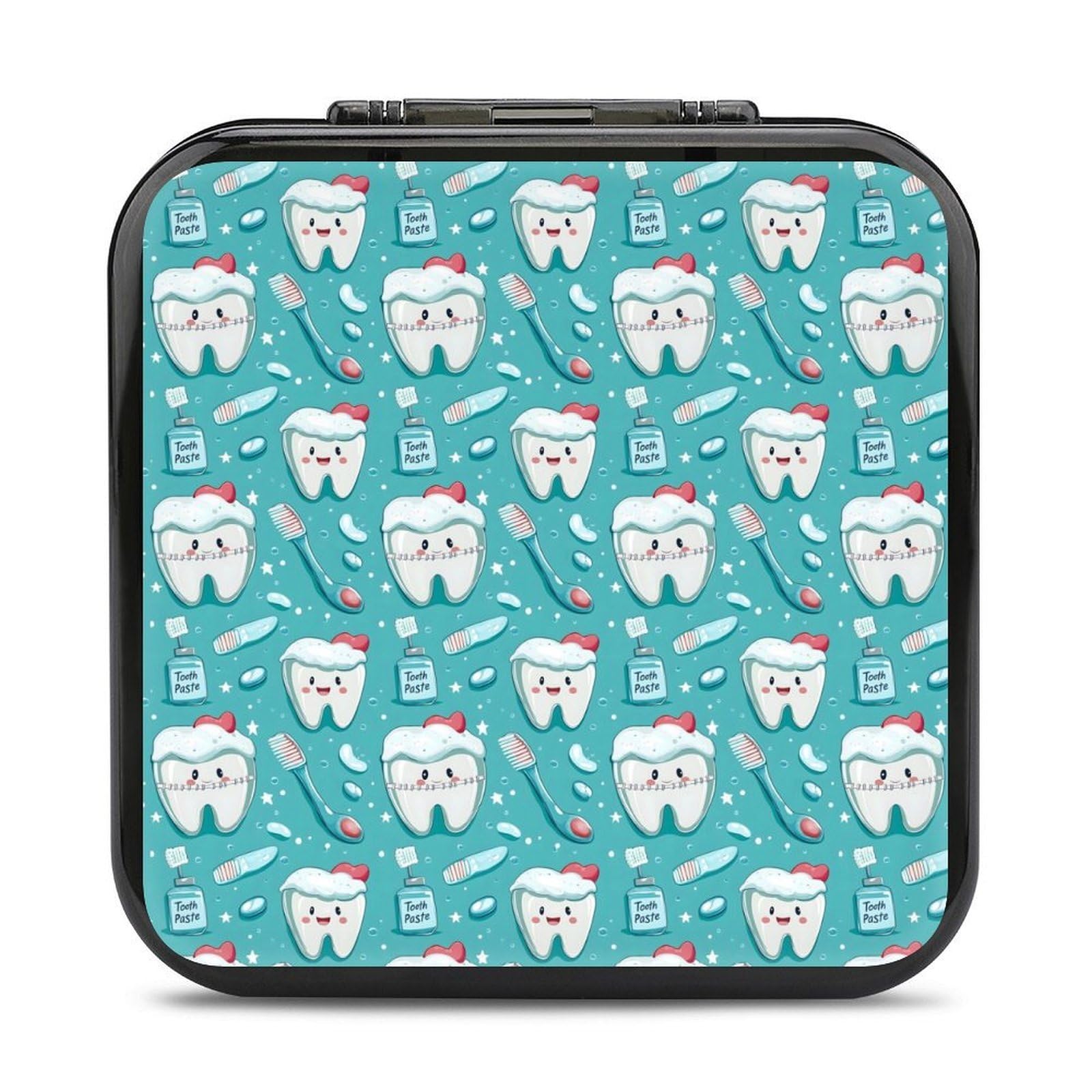 TZTTZT Compatible with Nintendo Switch Game Case Holder - Cute Tooth Toothpaste Print Compatible with Nintendo Switch Game