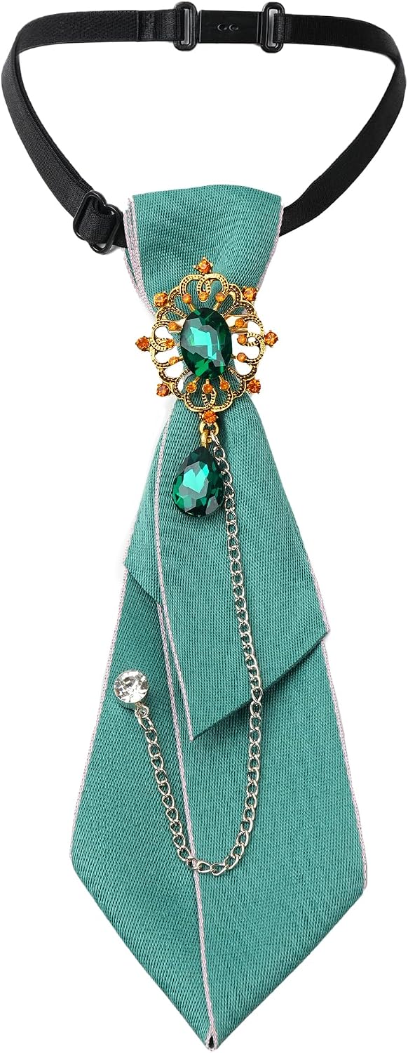 FEOYA Rhinestone Ties for Women Adjustable Vintage Sparkly Crystal Neck Tie Party Prom School Banquet Date Work Casual