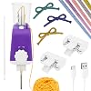 Foppla Electric I-Cord Knitting Machine I-Cord Maker Electric Yarn Knitter Efficient Automatic Yarn Spinner Tool Large Capacity Roller Knitting Craft Accessory for Beginner Adults Home Crafts(Purple)