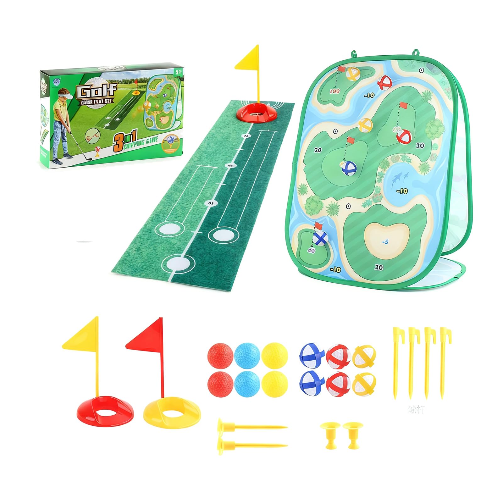 Zestaw do ćwiczeń dla dzieci do gry w golfa 3 w 1 zawiera golf