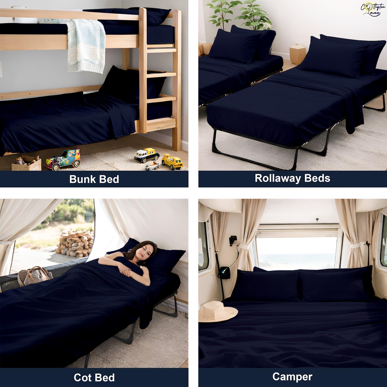 Ardenia Bedding - Juego de sábanas para Cuna (4 Piezas, 400 TC)
