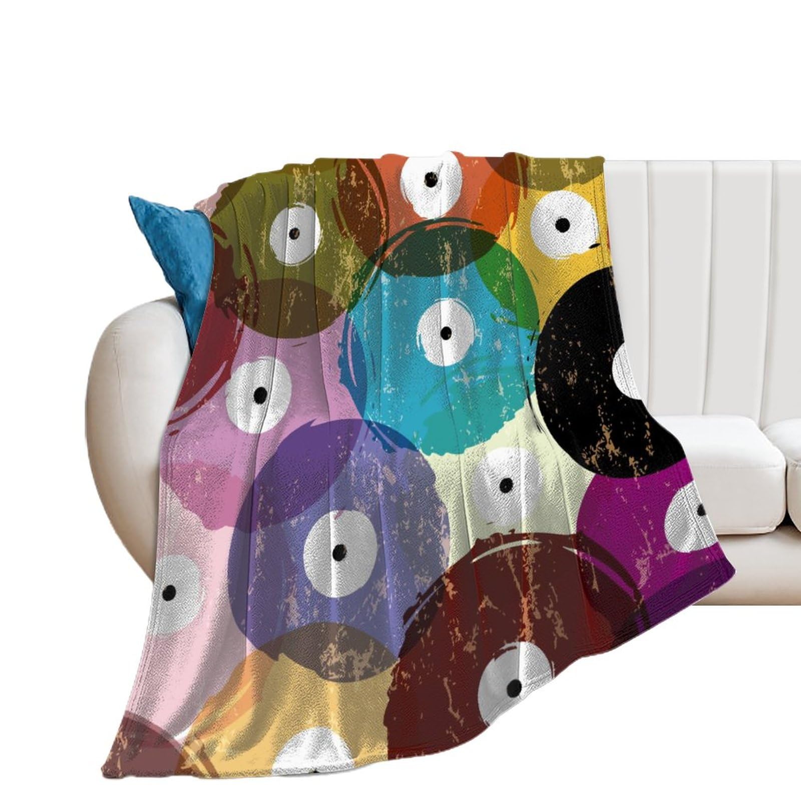 Couverture polaire yeux de couleur 150x200cm pour lit et canapé