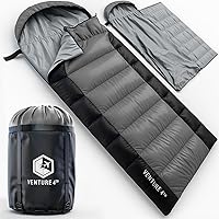 Vista 16 de VENTURE 4TH Saco de dormir para mochileros – XXL, tamaños dobles e individuales – Saco de dormir ligero para clima cálido y frío para adultos, niños