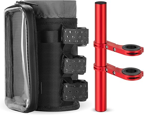 Soporte para botella de agua para bicicleta con soporte Se adapta a motocicletas, cochecitos, scooters, sillas de ruedas Bolsa impermeable para