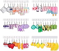Oruworu 30 Pairs Cute Funny Dangle Earrings for Women - Unique Bear Duck Mushroom Fruit Animal Drop Set