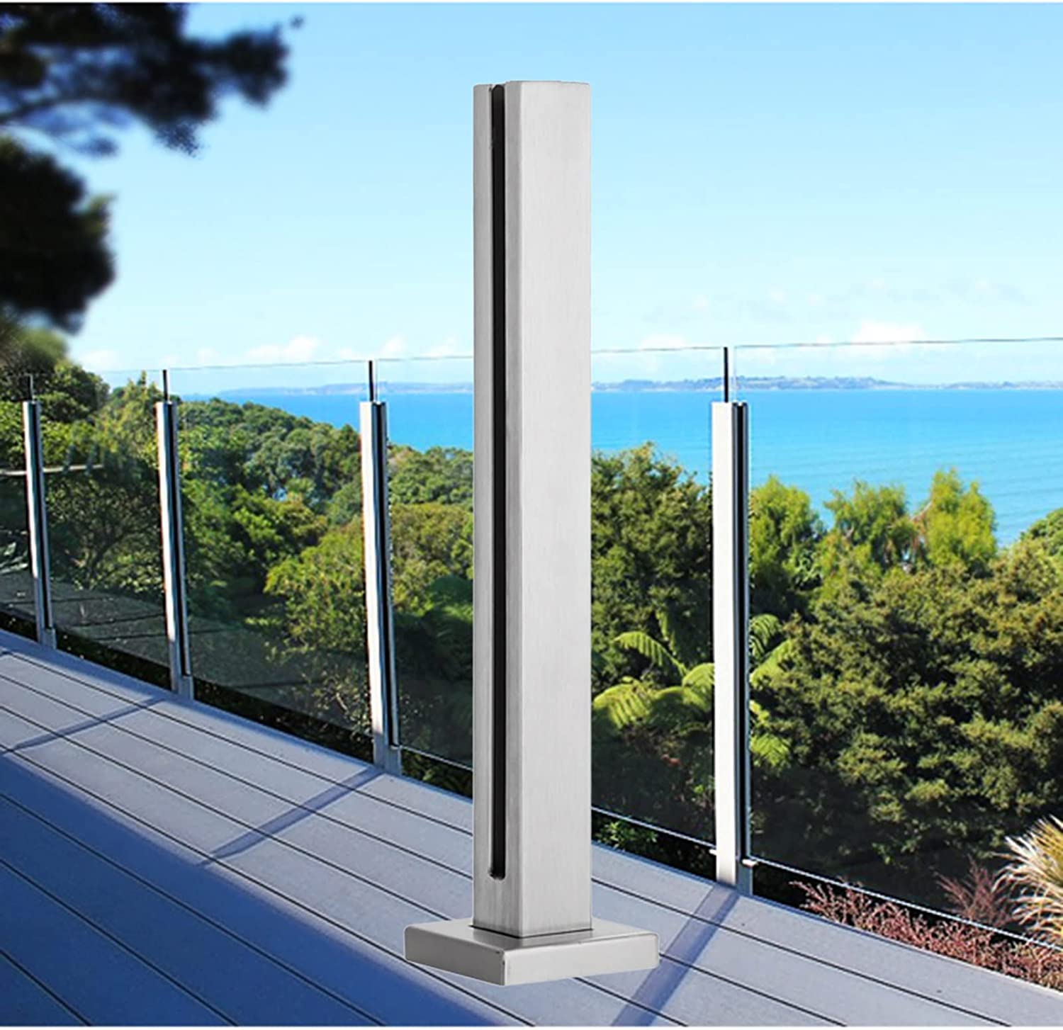 Poteau de serrage d'extrémité 85cm au design épuré pour garde-corps