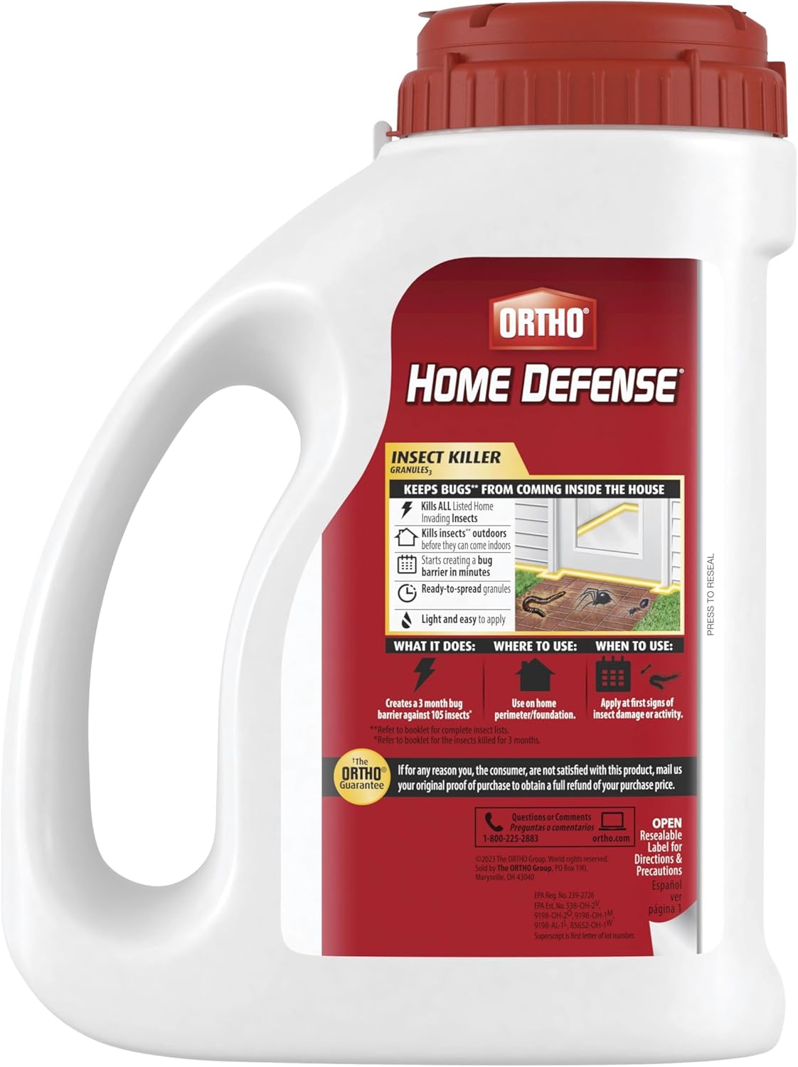 Ortho Home Defense Insect Killer Granules₃, Ready to Use Outdoor Granules, for Ants, Spiders and More, 2.5 lbs.