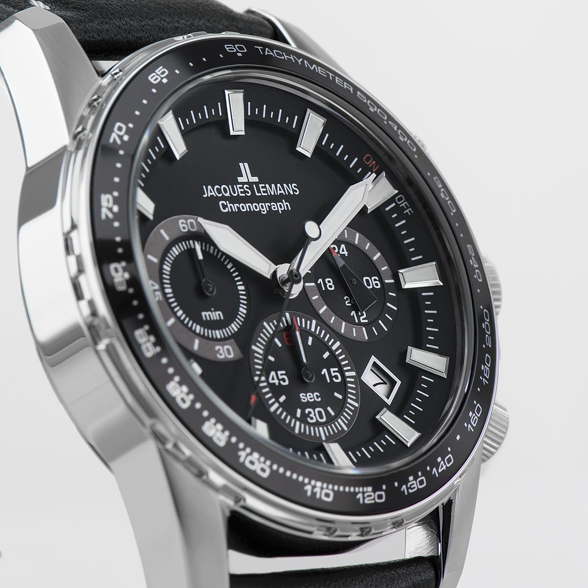 JACQUES LEMANS - Chronographen Liverpool - Quartz Uhrwerk - Gehäusedicke: 11.8 mm - Edelstahl - 10 ATM