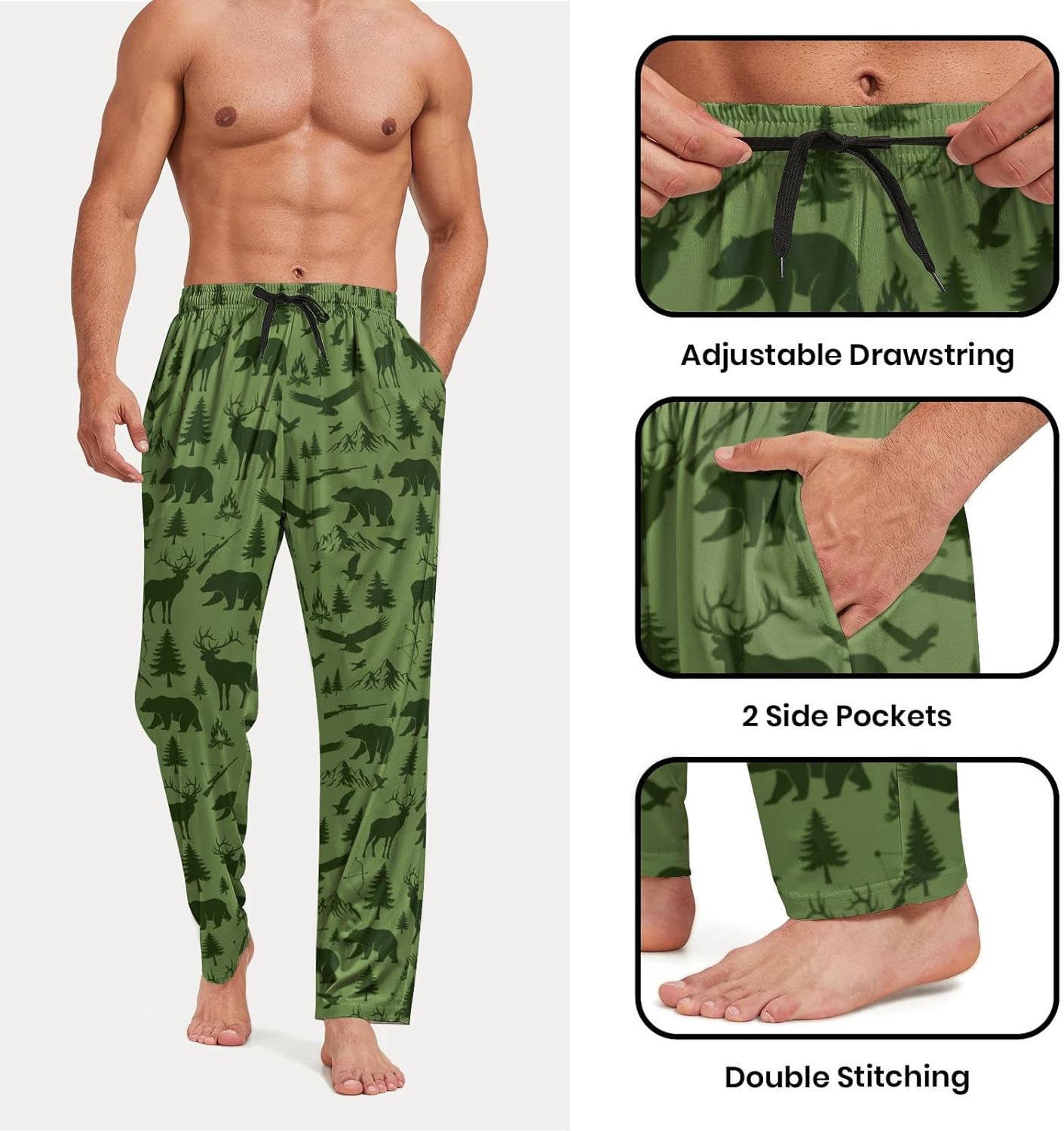 MEDTOGS Mens Pajama Pants Pajama Bottoms for men Lounge Sleep Pants with Pocket Drawstring - Image 4