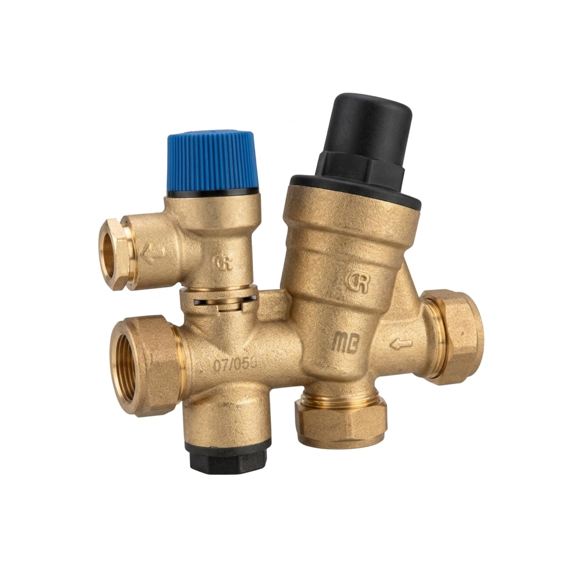 Valvola di controllo dell'ingresso da 22 mm, valvola limitatrice di pressione monoblocco a 3 porte 6 bar con valvola di ritegno e filtro integrato, valvola di compressione in ottone DZR per pompa di