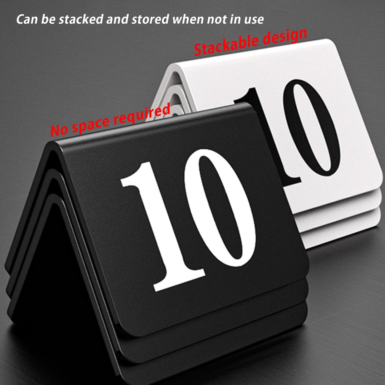 Carteles con números de mesa, Soportes for números de tienda mesa acrílico doble cara for bodas y eventos, tamaños múltiples negros transparentes(Black,46042)