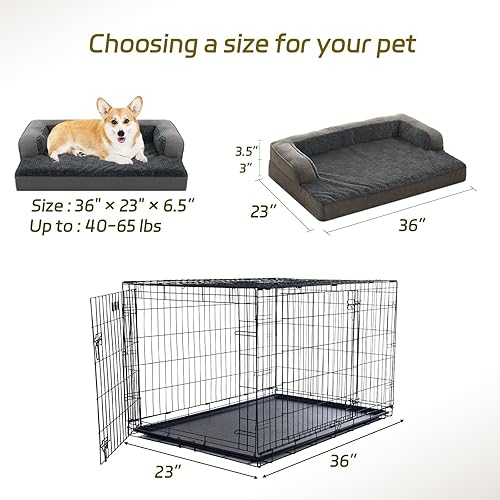 Miniatura 6 de WINDRACING Camas para perros grandes y medianos, sofá cama ortopédica para perros con funda extraíble lavable, sofá cama y muebles impermeables de