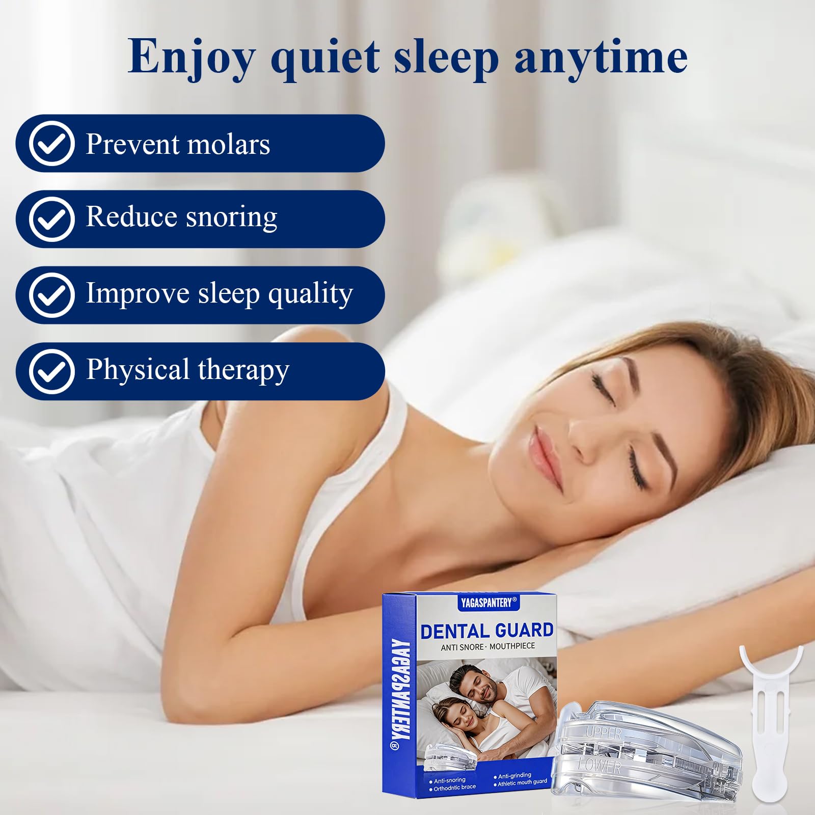 Ferula Descarga Bruxismo,Protector Dental, Férulas Dentales, Reutilizable Protector Bucal Para Dormir, Protectors Bucal para Dormir, Rotector Dental Contra el Bruxismo, Mejora la Del Sueño — view 7
