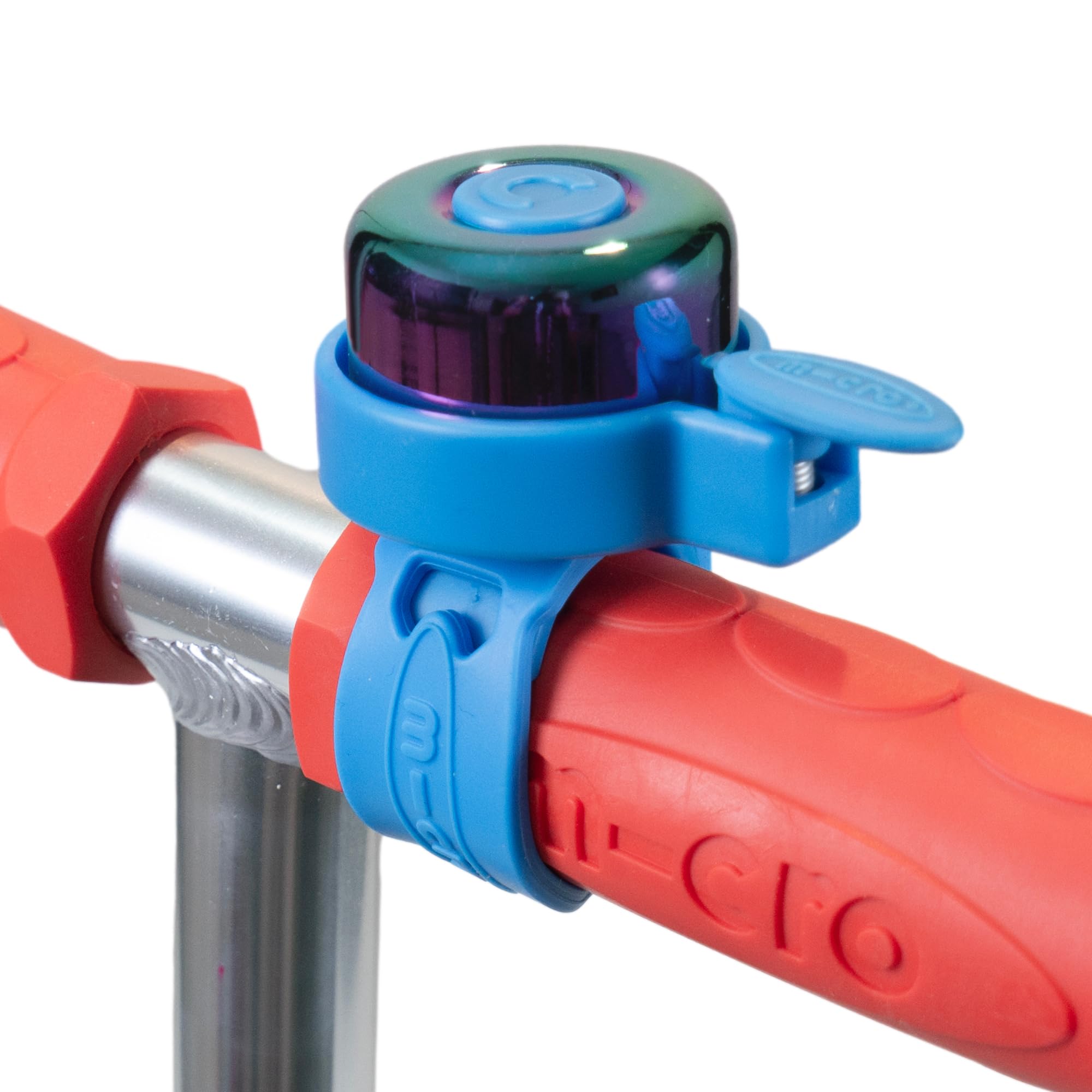 Micro Scooter | Plain Handlebar Bell | Suitable for All Bikes & Scooters | Bike Accessories | Flexible Silicone Strap | Easy To Attach | Loud & Waterproof | One Size | Neochrome Blue โ image 1