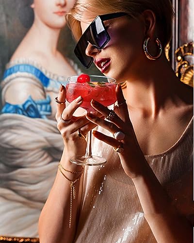 Miniatura 6 de JBHO Copas de Martini y copas de vino, juego de 4 copas de cristal, copas de cóctel, copas de champán sopladas a mano para Espresso Martini,