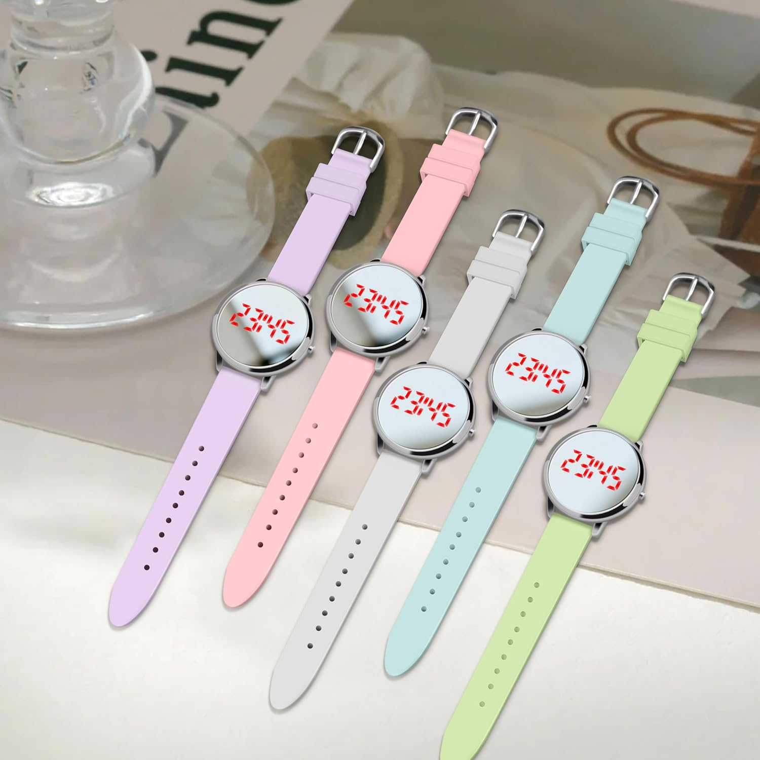 Bisley Women Digital Watch LED Display Make Up Mirror Water Resistance Large Face - Image 6