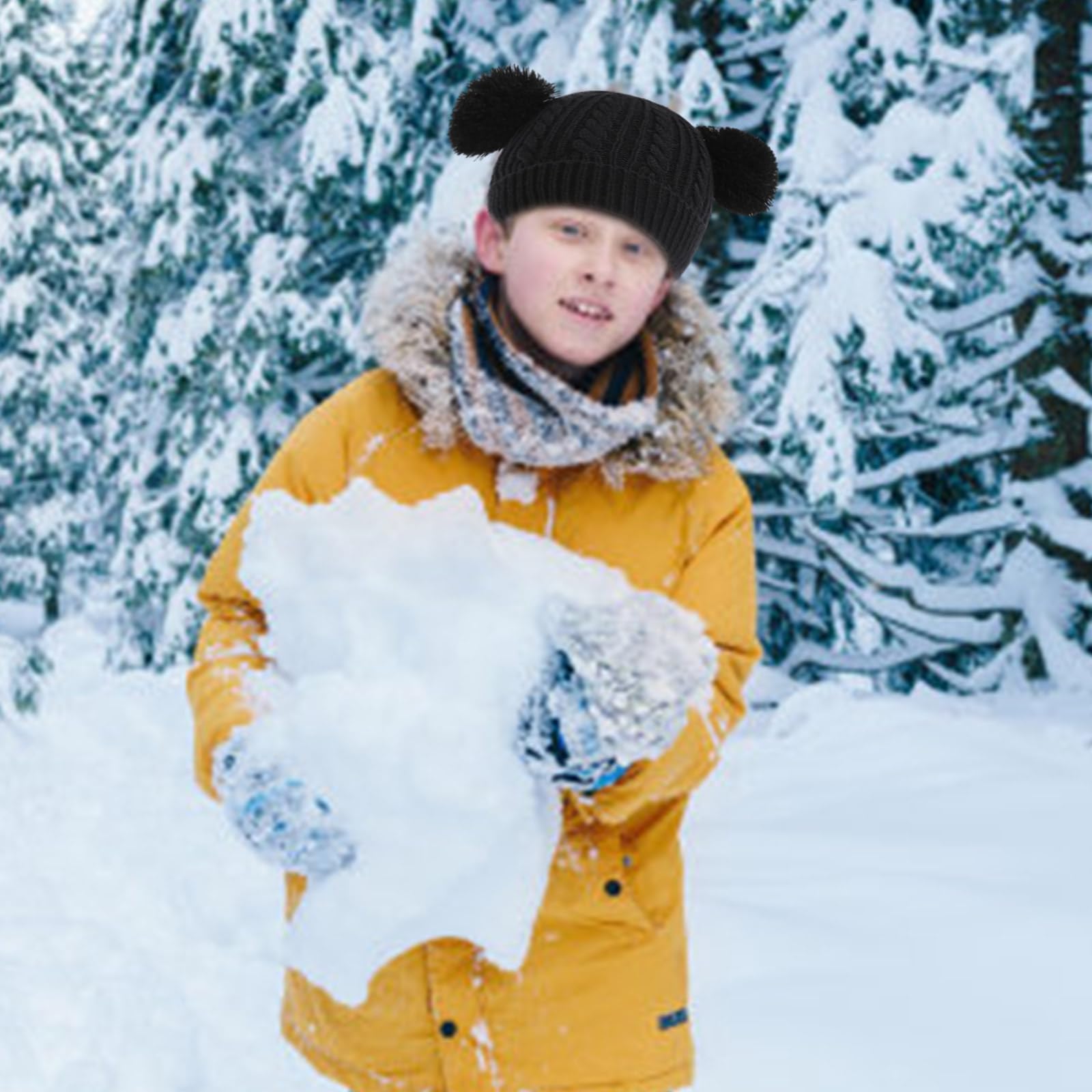 Set essenziale invernale per ragazzo e ragazza Cappello foderato in pile Sciarpa Guanti e paraorecchie Set Accessori invernali per bambini per la scuola e gioco Accessori per bambini
