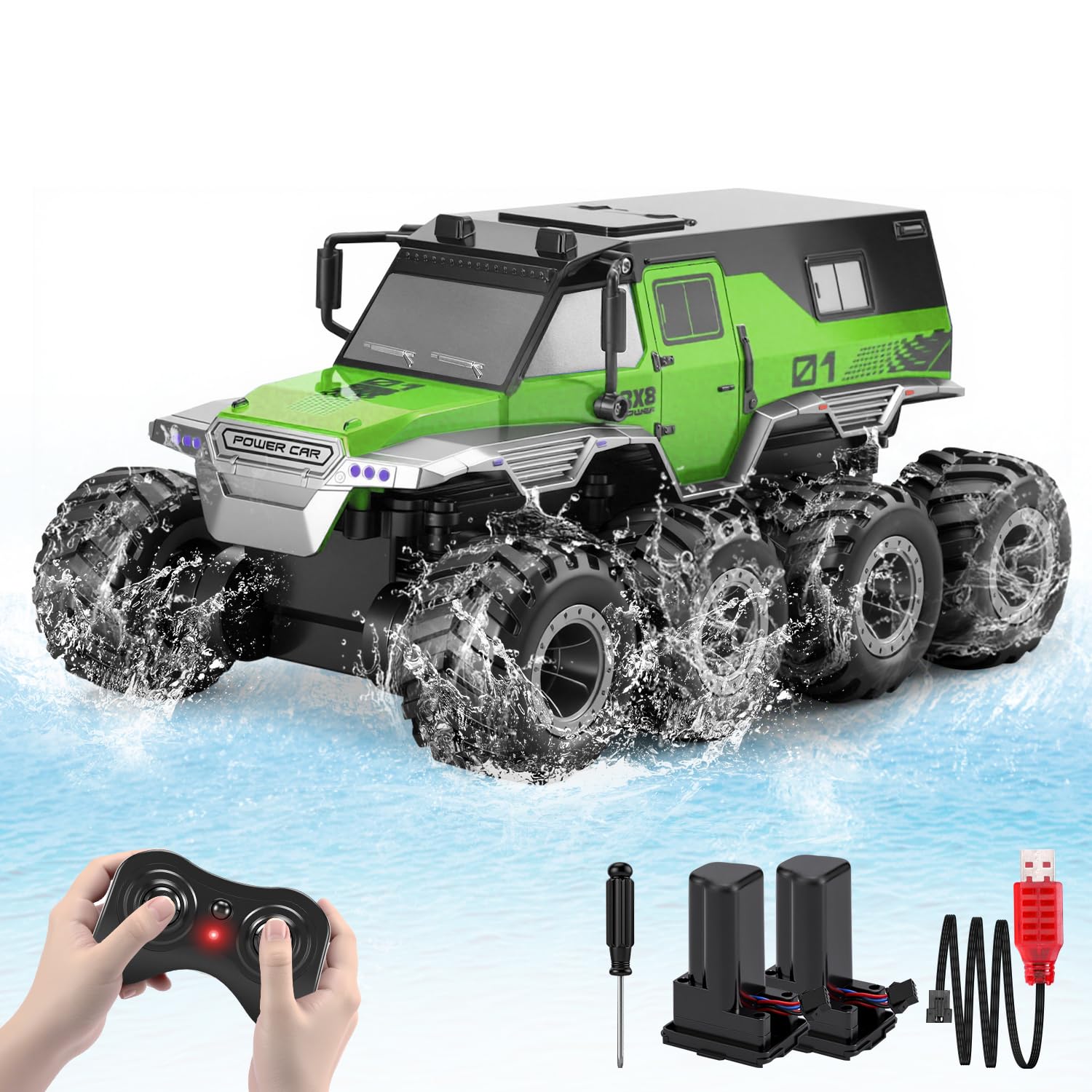 PAISHENKEJI Wasserdichtes ferngesteuertes Auto Spielzeug Tru