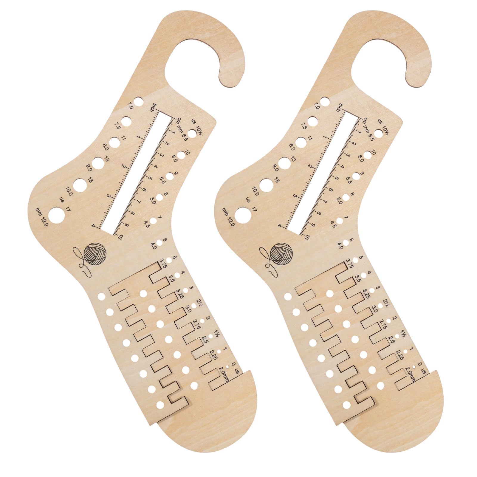 Bloqueur de chaussettes réglable en bois avec règle intégrée pour débutant