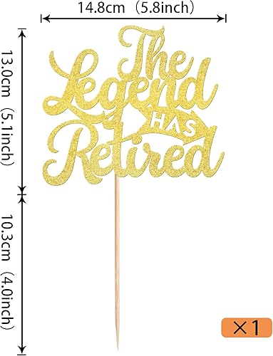 Miniatura 2 de Rsstarxi 1 paquete de decoración para tartas con purpurina dorada de despedida de Tensión, Hello Pension Cake Pick Happy Retirement Cake Decor para