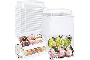 Premium 5-Inch Clear Windowed Charcuterie and Cake Boxes (60 Pack)