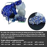 Vista 4 de Drasry Saltwater Fishing Cast Net for Bait 3/8 1/4 or 1/2 with Heavy Sinkers Fish Trap Throw Net. Size 3ft/4ft/5ft/6ft/7ft/8ft/9ft/10ft Radius