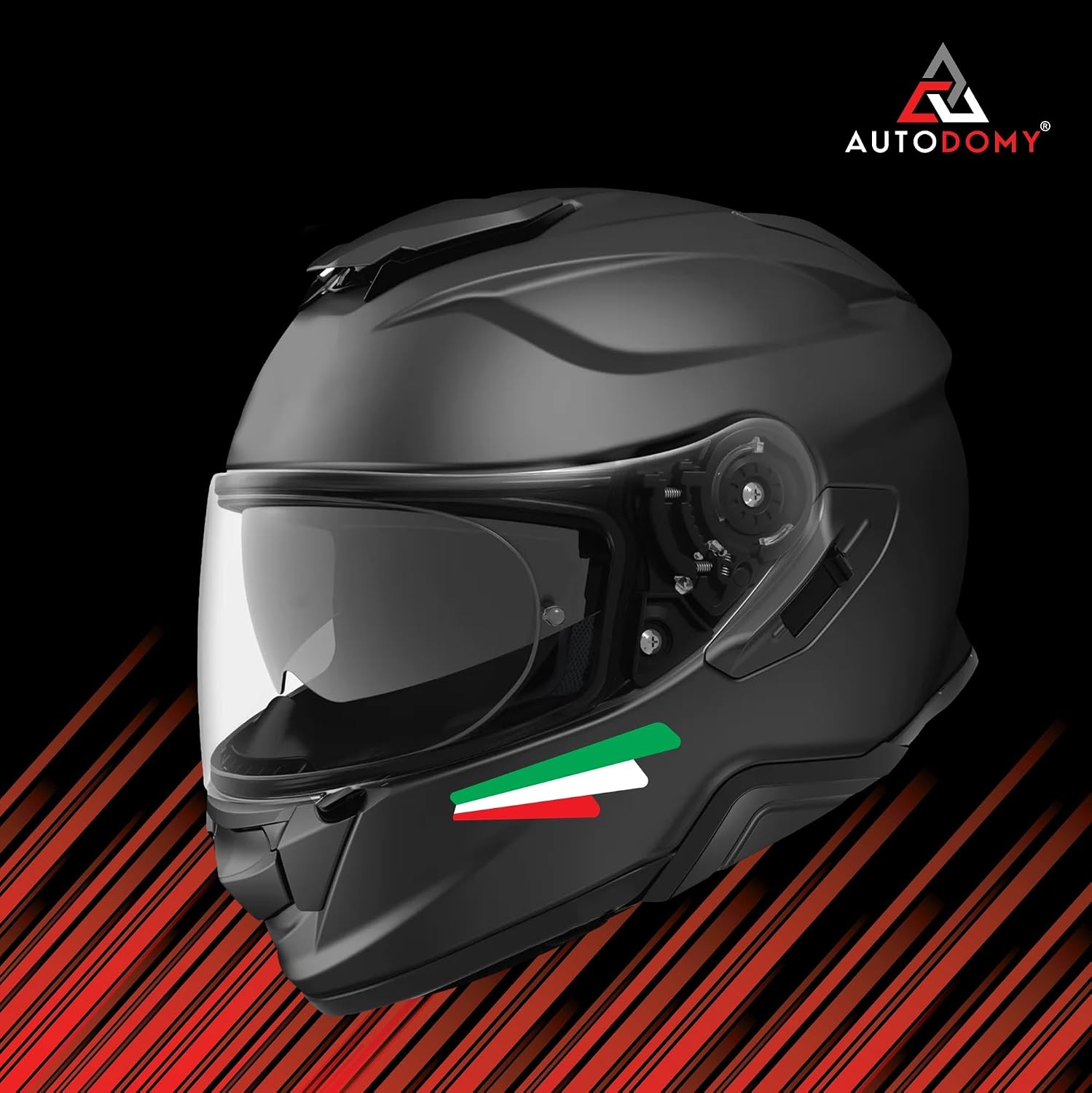 Autodomy Naklejki Flaga Włoch Gładkie Zestaw 6 Sztuk Naklejki Flaga Włoch Samochód Motocykl Skuter Quad ATV Rower Kaski
