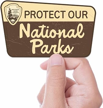 Protect Our National Parks Sticker, Classic Park Entrance Sign Decal, Public Lands Conservation Sticker, Gift for Hikers and Campers