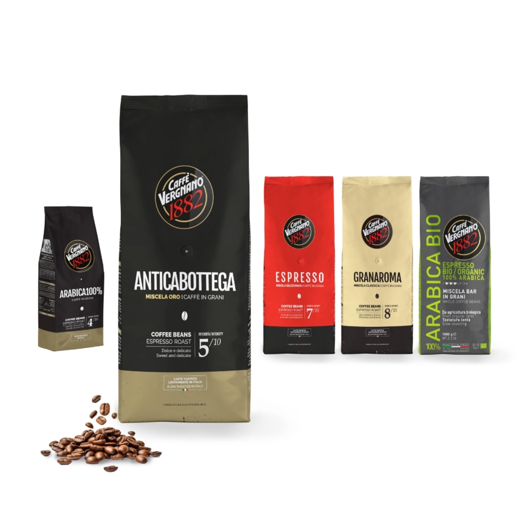 Caffè Vergnano 1882 Kaffeebohnen Anticabottega - 1 Packung enthält 1 Kg