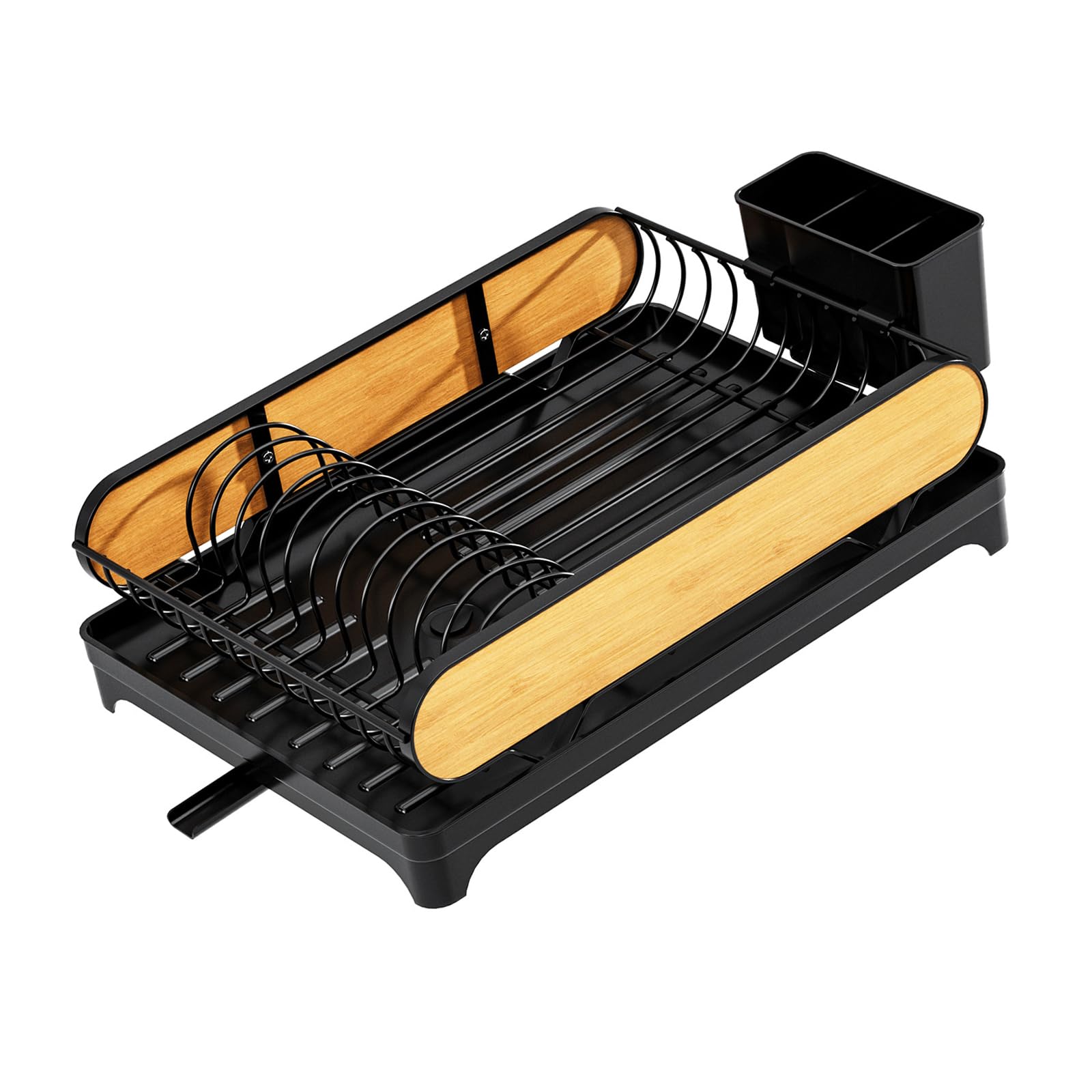 carotoe Sturdy Drying Rack Portable Countertop Organizers Kitchen Supplies with Utensil Holder Cup Stand for Household Kitchen Organizers