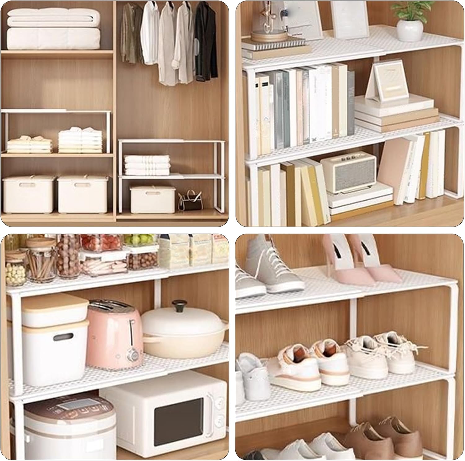 Stackable Closet Divider Rack, Extendable Clothes Organizer, Medium Size Space Saving Divider with Sturdy Frame, Wardrobe Storage System with Compact Design, Adjustable Clothing Separator Tool