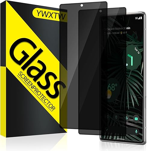 YWXTW Paquete de 2 protectores de pantalla de privacidad para Google Pixel 6 Pro, protector de pantalla de vidrio templado de dureza 9H para Google