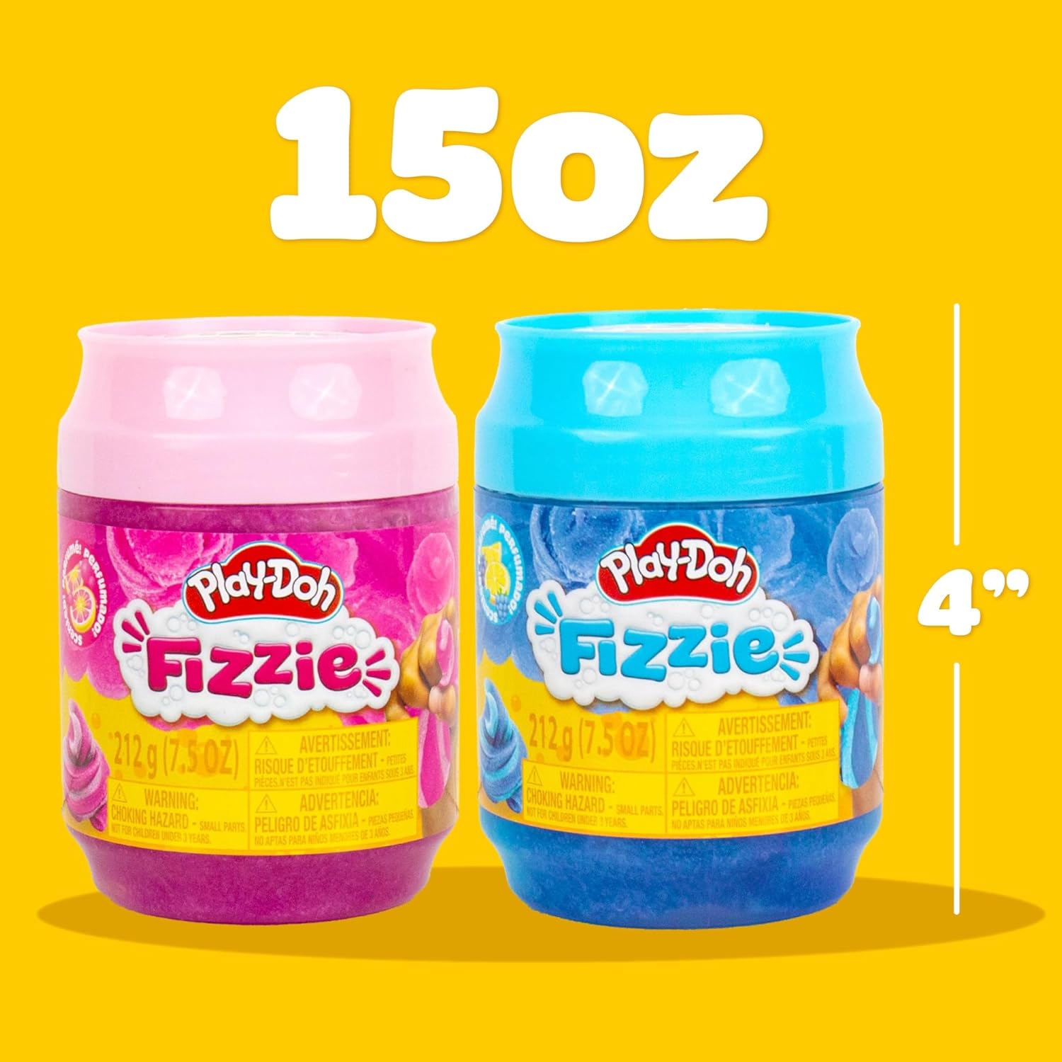 Play-Doh Slime Compounds, Scented Sensory Toys for Kids and Tweens, Use in Goodie Bags and Party Favors, Fizzie Strawberry and Blue Raspberry